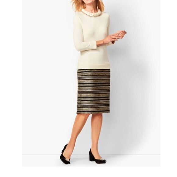 NWT RSVP by Talbots Tweed Brocade Pencil Skirt Size 4P - Picture 1 of 5